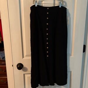 BE COOL Black A-Line Skirt with Button Detail